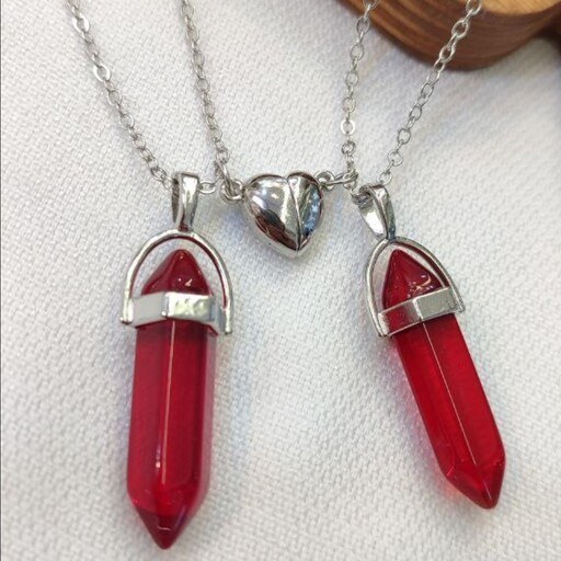 گردنبند جفتی طرح منشور دوستی (رنگبندی رندوم)